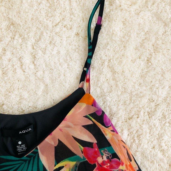 {Aqua} Vibrant Floral hi-low hem dress - Picture 12 of 13